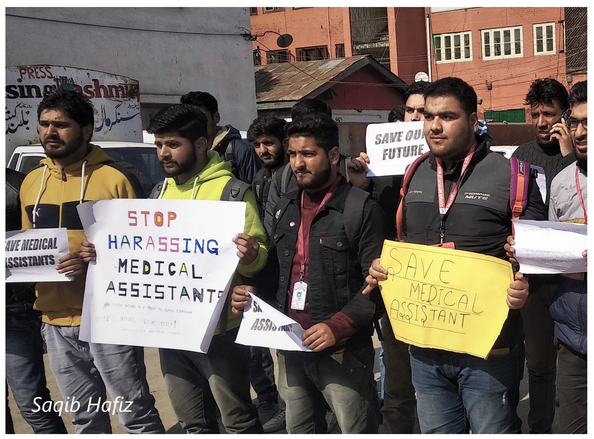 Pharmacists Protesting in Srinagar, Jammu and Kashmir