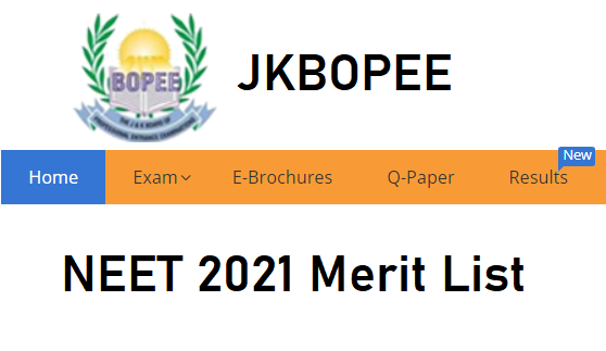 JKBOPEE NEET Merit list 2021 PDF 1