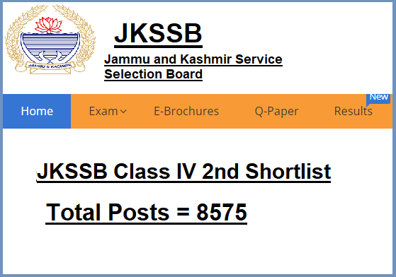 JKSSB Class IV 2nd Shortlist for 8575 vacancies 1