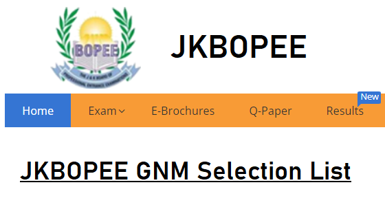 JKBOPEE GNM 2nd Selection list after upgradation of colleges 1
