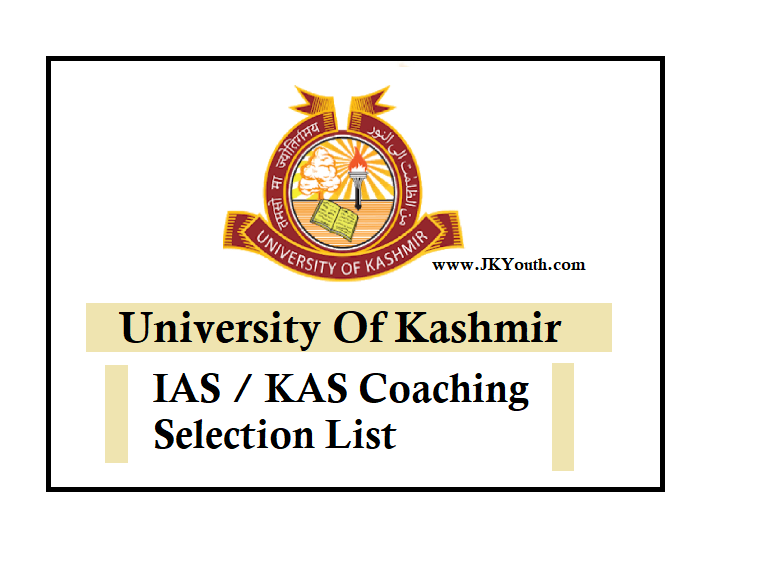 Kashmir University IAS/KAS Coaching 2nd Selection list 1