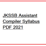 JKSSB Assistant Compiler Syllabus PDF 2024 1