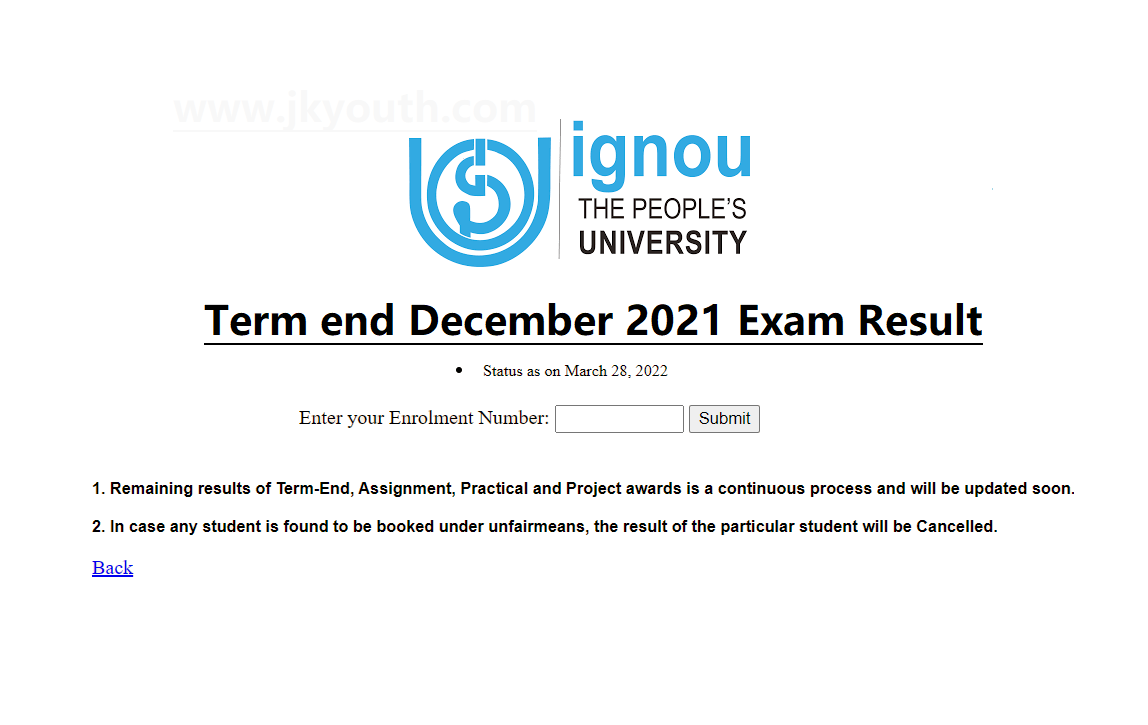 IGNOU December TEE Result 2021 released: Check Term End Exam Results at ignou.ac.in 1