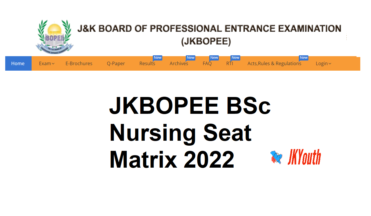 JKBOPEE BSc Nursing Seat Matrix 2022 for 1868 Seats 1