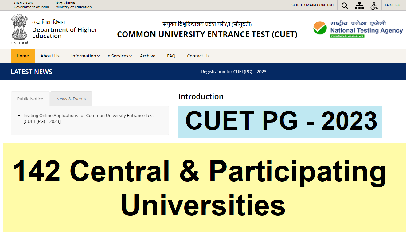 CUET PG Universities List 2023