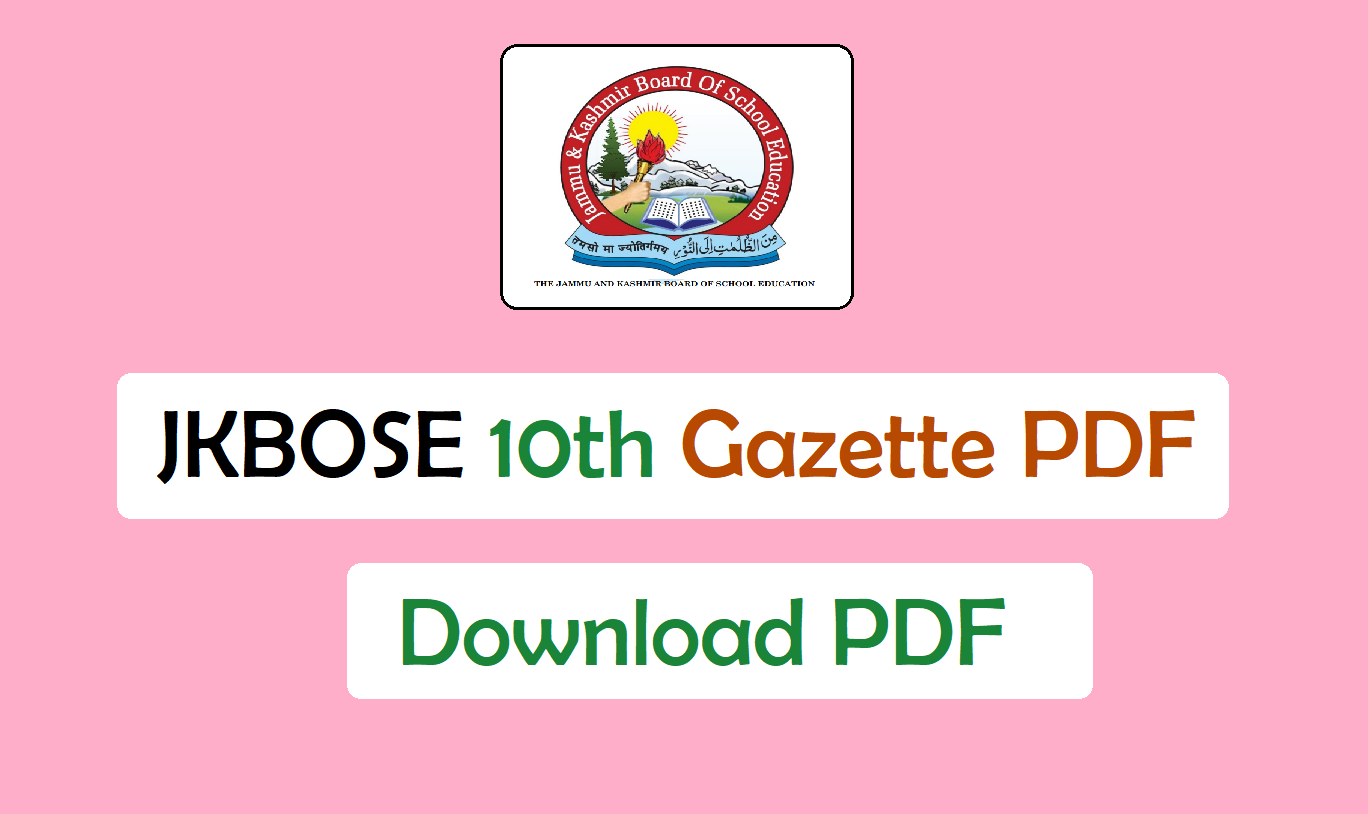 JKBOSE 10th Gazette Result PDF 2023