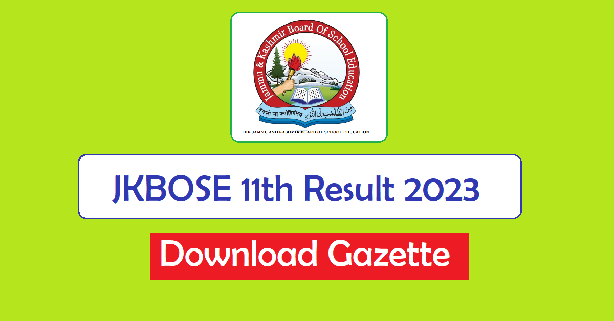 JKBOSE 11th Result Gazette 2023