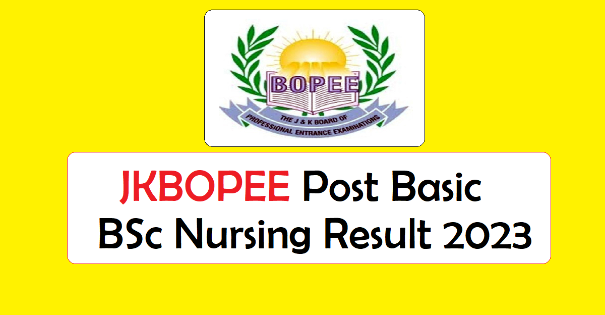 JKBOPEE Post Basic BSc Nursing Result