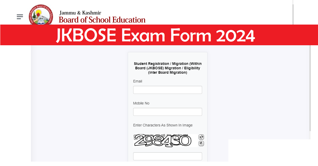 JKBOSE Class 10th Exam Form Online