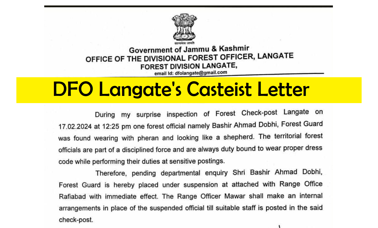 DFO Langate Casteist Letter